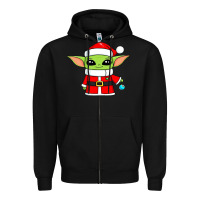 Black baby yoda christmas santa claus Zipper Hoodie - trangStudio