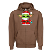 Chestnut baby yoda christmas santa claus Zipper Hoodie - trangStudio