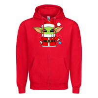 Red baby yoda christmas santa claus Zipper Hoodie - trangStudio