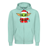 Seafoam baby yoda christmas santa claus Zipper Hoodie - trangStudio