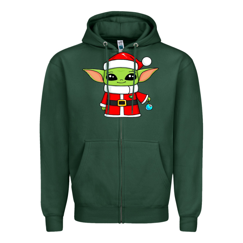Baby Yoda Christmas Santa Claus Zipper Hoodie by trangStudio | Teevron