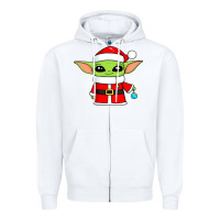 White baby yoda christmas santa claus Zipper Hoodie - trangStudio