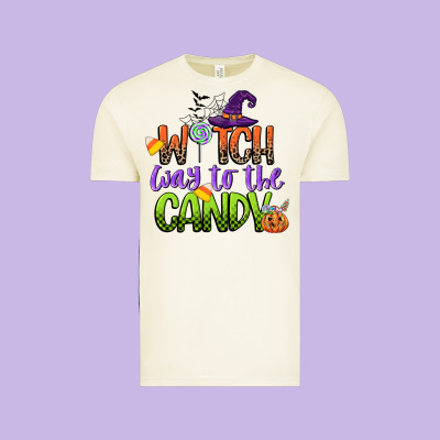 Witch Way To The Candy Vintage Tee Designed By Cowgirlartshop