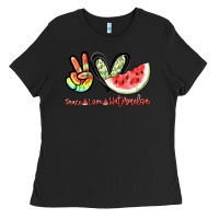 Black Peace love watermelon Ladies Tee - NancyCooperArtShop