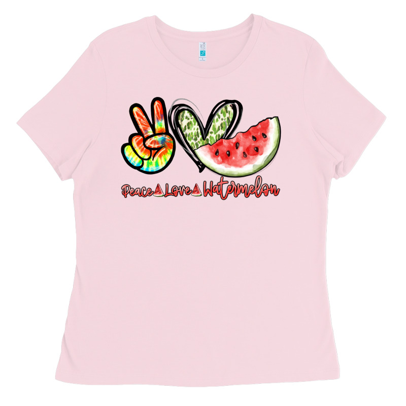 Peace Love Watermelon Ladies Tee by NancyCooperArtShop | Teevron
