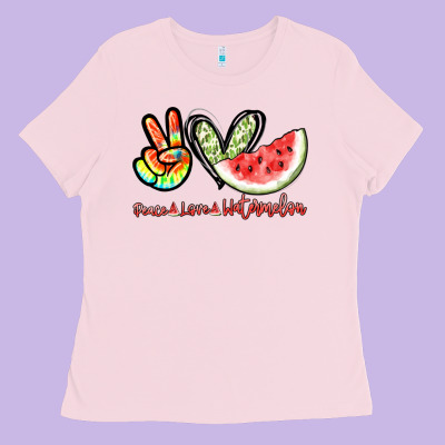 Peace Love Watermelon Ladies Tee Designed By Nancycooperartshop