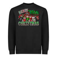 Black merry christmas  truck Heavyweight Sweatshirt - CowhideDigitalArt