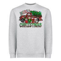 Heather Grey merry christmas  truck Heavyweight Sweatshirt - CowhideDigitalArt