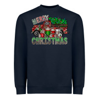 Navy merry christmas  truck Heavyweight Sweatshirt - CowhideDigitalArt
