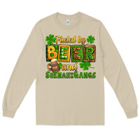 Mushroom St. Patrick's Fueled by beer and shenanigangs Long Sleeve Tee - OliviaCreatesArt