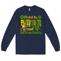 Navy St. Patrick's Fueled by beer and shenanigangs Long Sleeve Tee - OliviaCreatesArt
