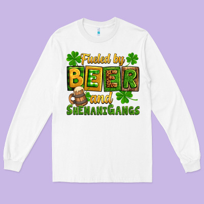 St. Patrick's Fueled By Beer And Shenanigangs Long Sleeve Tee Designed By Oliviacreatesart