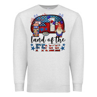 Oatmeal Heather land of the free caravan gnomies Premium Sweatshirt - BarkalooDesign