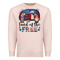 Pale Pink land of the free caravan gnomies Premium Sweatshirt - BarkalooDesign