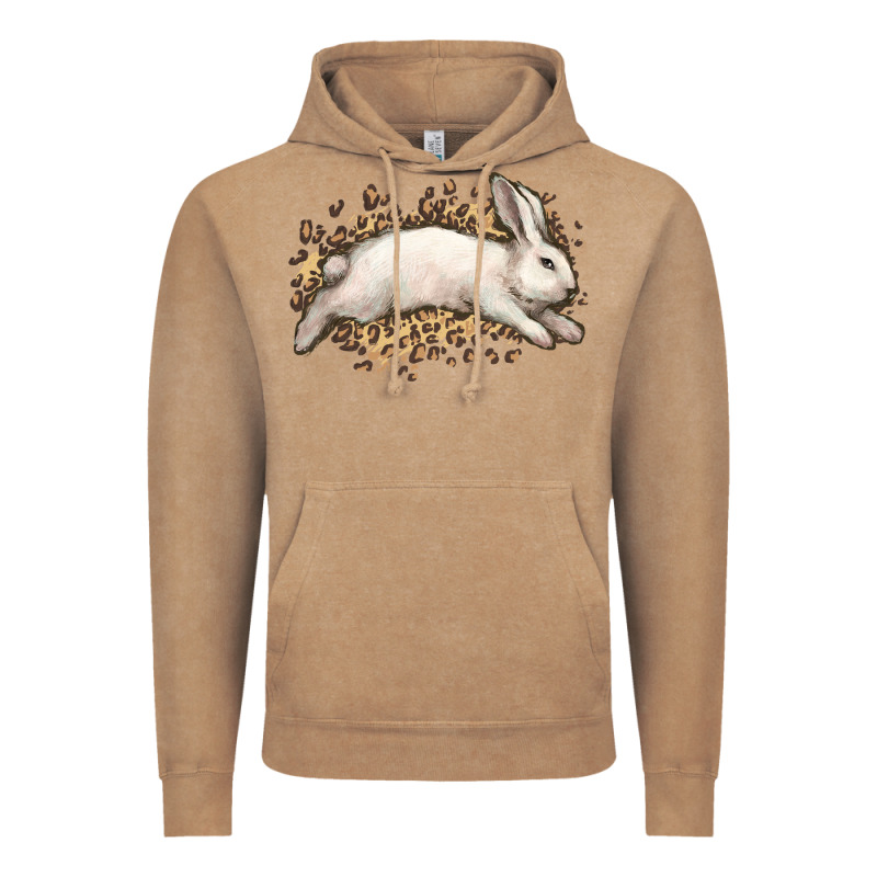 Bunny Rabbit Leopard Easter Day Vintage Hoodie by HowdyJamesFarm | Teevron