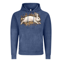 Vintage Denim Bunny Rabbit leopard Easter Day Vintage Hoodie - HowdyJamesFarm