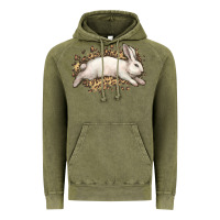 Vintage Olive Bunny Rabbit leopard Easter Day Vintage Hoodie - HowdyJamesFarm