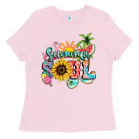 Bubblegum Pink summer soul Ladies Tee - NancyCooperArtShop