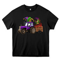 Black mardi gras mask crawfish farm tractor Heavy Core Tee - RanaPortraitStore
