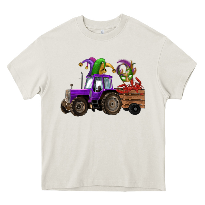 Mardi Gras Mask Crawfish Farm Tractor Heavy Core Tee by RanaPortraitStore | Teevron