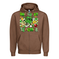 Chestnut one lucky teacher Zipper Hoodie - Artiststas