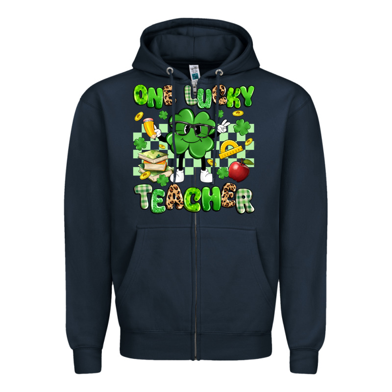 One Lucky Teacher Zipper Hoodie by Artiststas | Teevron
