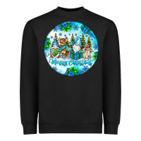 Black merry christmas Heavyweight Sweatshirt - CowhideDigitalArt