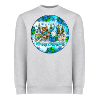 Heather Grey merry christmas Heavyweight Sweatshirt - CowhideDigitalArt