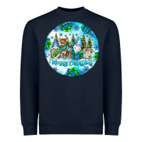 Navy merry christmas Heavyweight Sweatshirt - CowhideDigitalArt