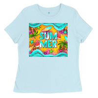 Baby Blue summer Ladies Tee - NancyCooperArtShop