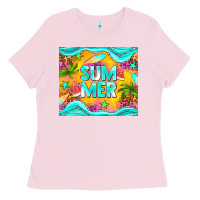 Bubblegum Pink summer Ladies Tee - NancyCooperArtShop