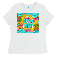 White summer Ladies Tee - NancyCooperArtShop