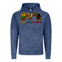 Vintage Denim Peace love Juneteenth Vintage Hoodie - HowdyJamesFarm