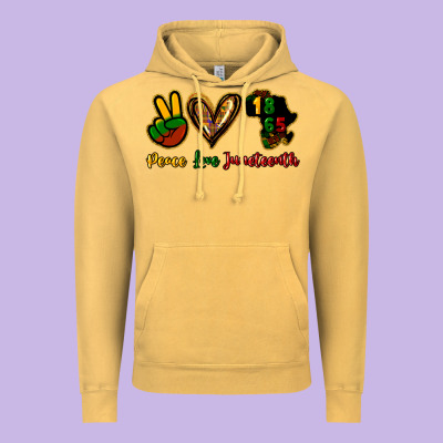 Peace Love Juneteenth Vintage Hoodie Designed By Howdyjamesfarm