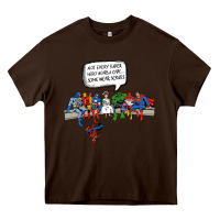 Chocolate Brown Superheros Heavy Core Tee - Bettercallsaul