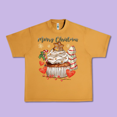 Merry Christmas Cupcake Urban Heavy Tee Designed By Cowgirlartshop