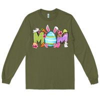 Army Green Easter mom Long Sleeve Tee - OliviaCreatesArt