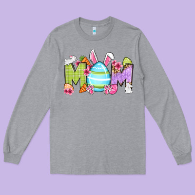 Easter Mom Long Sleeve Tee Designed By Oliviacreatesart