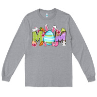Heather Grey Easter mom Long Sleeve Tee - OliviaCreatesArt