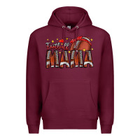 Burgundy football mama Premium Hoodie - CowhideDigitalArt