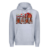 Heather Grey football mama Premium Hoodie - CowhideDigitalArt