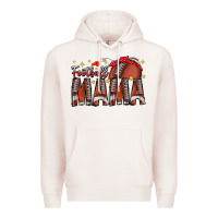 Pale Pink football mama Premium Hoodie - CowhideDigitalArt