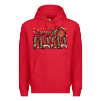 Red football mama Premium Hoodie - CowhideDigitalArt