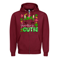 Burgundy shamrock cutie artiststas Zipper Hoodie - Artiststas