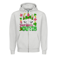 Dove Grey shamrock cutie artiststas Zipper Hoodie - Artiststas