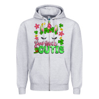 Heather Grey shamrock cutie artiststas Zipper Hoodie - Artiststas