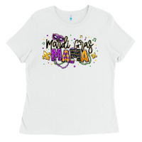 White mardi gras mama Ladies Tee - texasbilliewilder