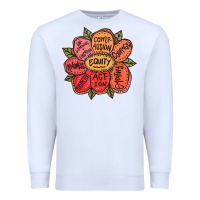 White Equality Inclusion Diversity Equity Love Never Fails Teacher Premium Sweatshirt - trangStudio