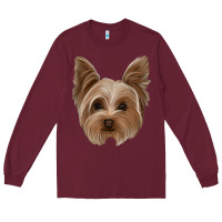 Burgundy yorkie Long Sleeve Tee - Jasminsmagicworld