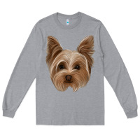 Heather Grey yorkie Long Sleeve Tee - Jasminsmagicworld